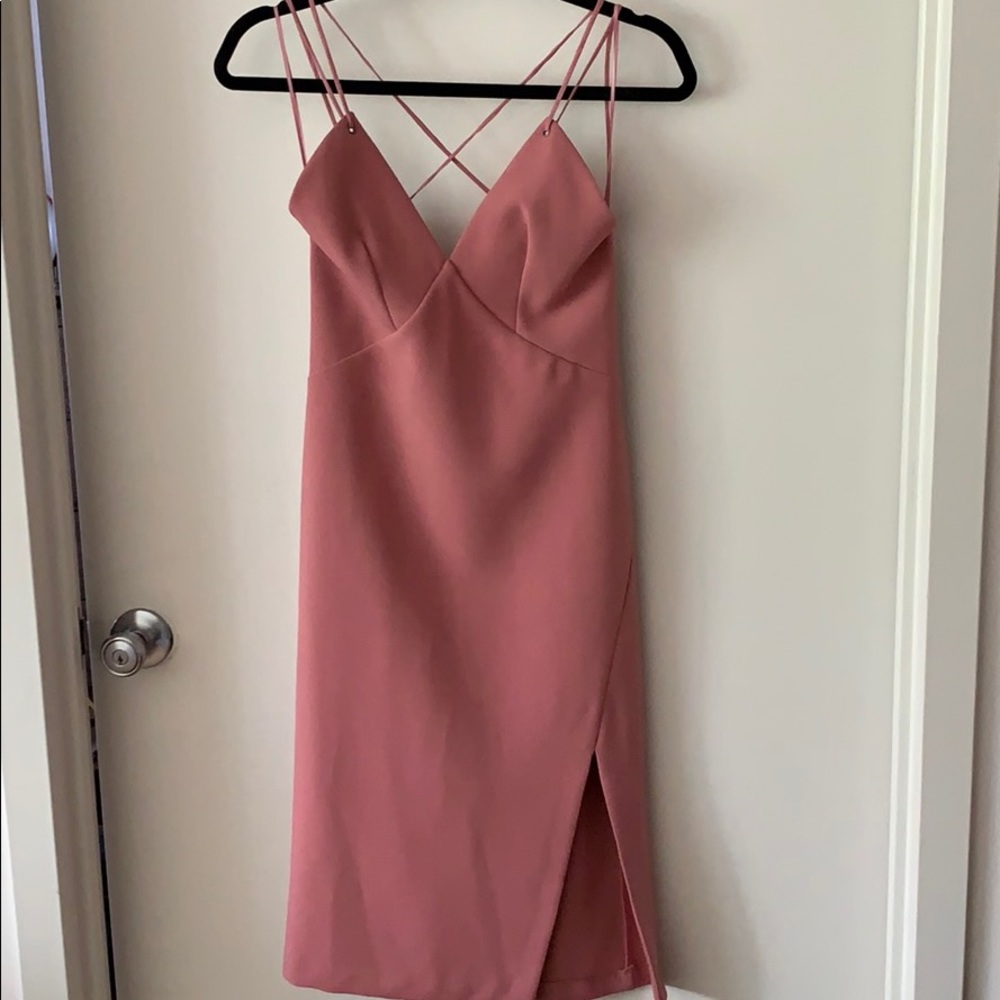 Pink slip dress